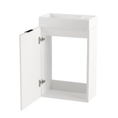 Szafka łazienkowa WILLY 40x22x57 cm z umywalką biała ryflowana slim do łazienki  - Miniaturka zdjęcia nr 2
