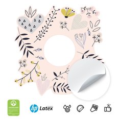 Naklejka Pod Kontakt Do Pokoju Dziecięcego 20x20 Kwiaty Serduszka Liście Boho - Miniaturka zdjęcia nr 3