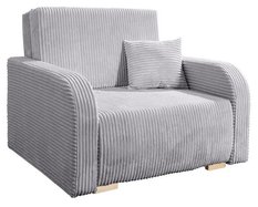 Sofa jednoosobowa Lili 85x103x97 cm do salonu z funkcją spania rozkładana sztruks szara - Miniaturka zdjęcia nr 1