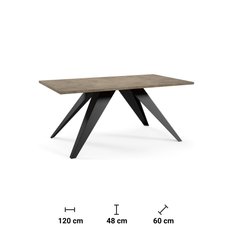 Stolik kawowy 120x60x48 cm Venetia dark grey chicago concrete do salonu - Miniaturka zdjęcia nr 3