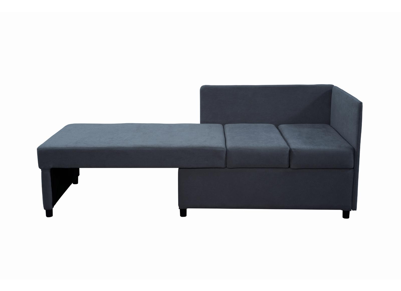 Sofa Viluś 106x75x80 cm grafitowy rozkładana sofa narożna jednoosobowa z funkcją spania i pojemnikiem na pościel nr. 4