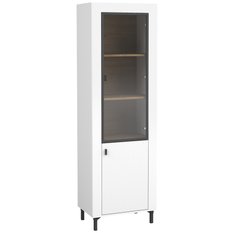 Witryna 60x40x193,6 cm Mossa z dwoma drzwiczkami biały do salonu - Miniaturka zdjęcia nr 1