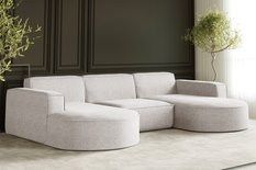 Sofa MODENA STUDIO U 299x78x165 cm w kształcie U bez funkcji spania do salonu NEVE perłowy - Miniaturka zdjęcia nr 2