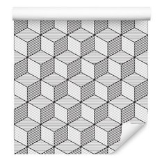 Tapeta Ścienna GEOMETRYCZNE Czarno-Białe Sześciany 53x1000  - Miniaturka zdjęcia nr 3