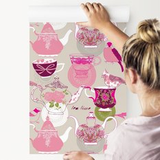 Tapeta filiżanki herbaty ptaki czajniki do kuchni - Miniaturka zdjęcia nr 4