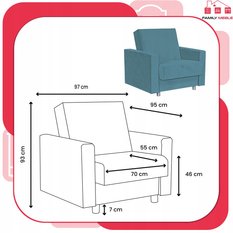 Fotel rozkładany do spania Alicja Family Meble - Miniaturka zdjęcia nr 8