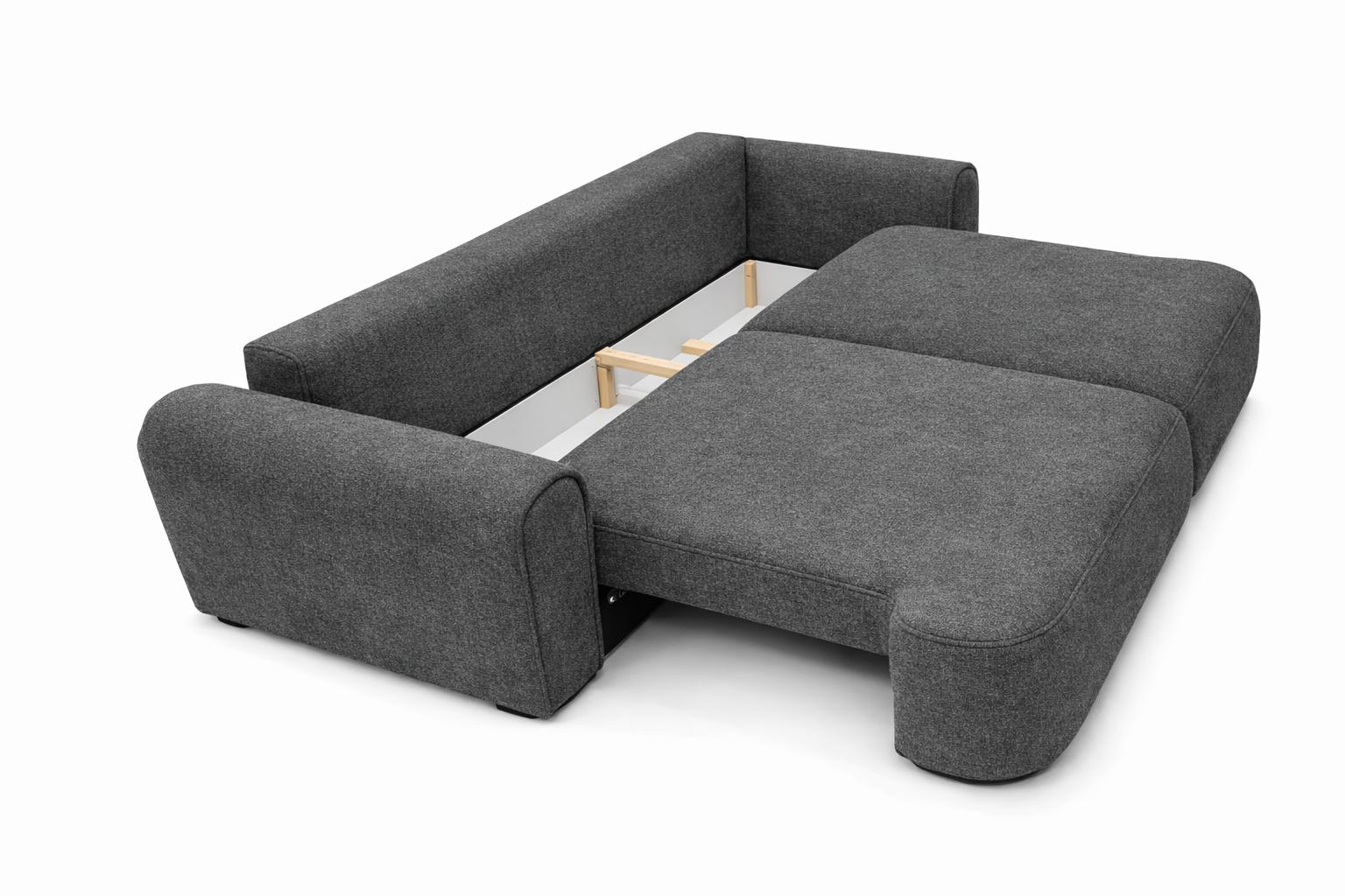 Kanapa z funkcją spania ITALY 250x100x82 cm FLOW 25  trzyosobowa sofa rozkładana tkanina antracyt nr. 7