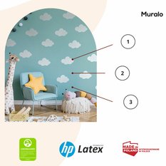 NAKLEJKA NA ŚCIANĘ DO POKOJU 120x60 DZIECKA BIAŁE CHMURKI - Miniaturka zdjęcia nr 7