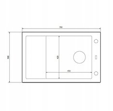 Zlewozmywak granitowy 1-komorowy 78x50x23,6 cm  ARES 40 ociekacz ciemna czekolada - Miniaturka zdjęcia nr 3