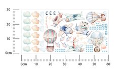 Naklejki Ścienne Dla Dzieci Samoloty Balony 60x30 Ptaki ZESTAW - Miniaturka zdjęcia nr 2
