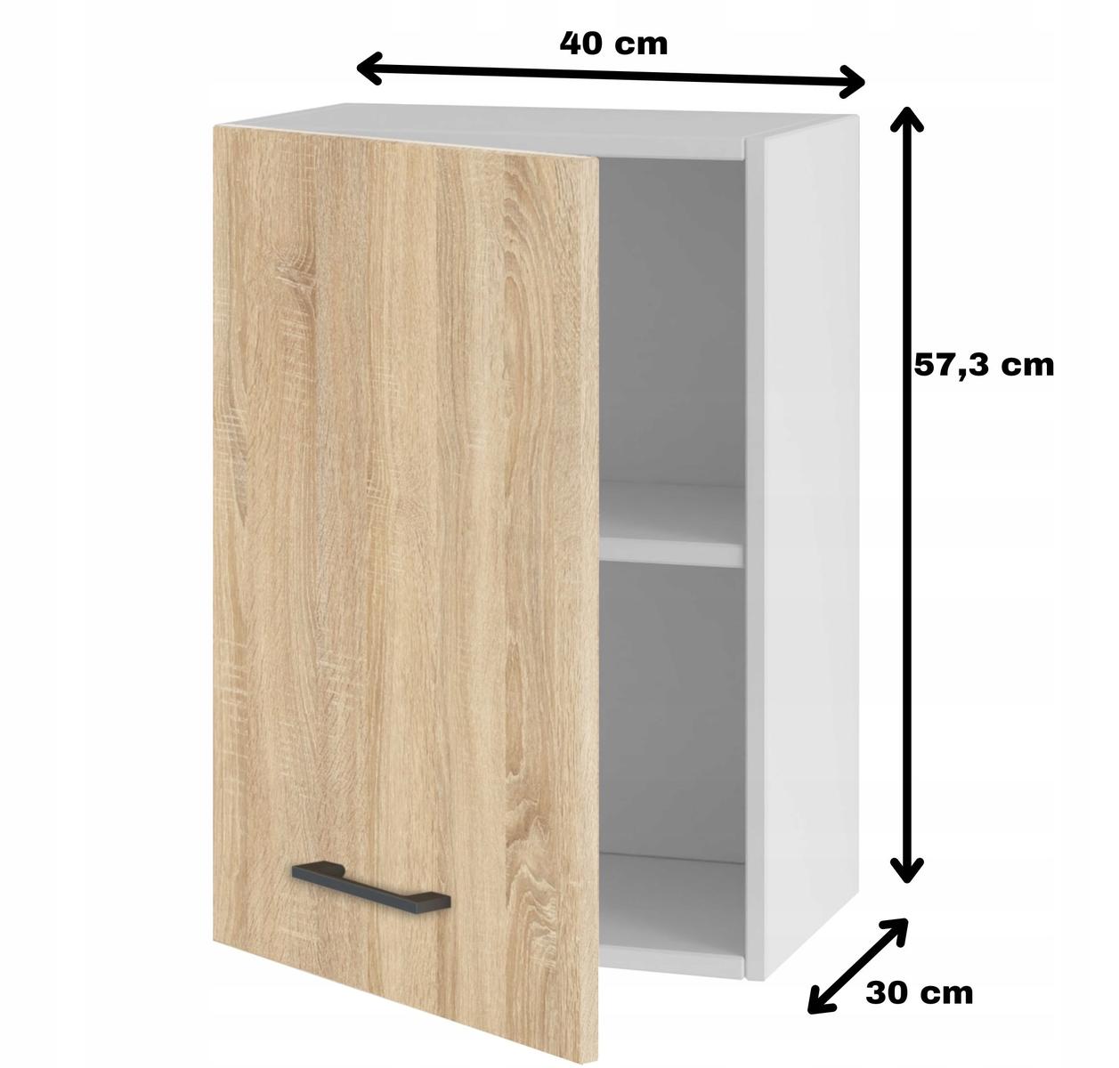 Szafka kuchenna górna 30x57x45 cm wisząca z drzwiczkami dąb sonoma do kuchni nr. 2