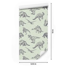 Tapeta do pokoju dziecięcego DINOZAURY zwierzęta, dekoracja nowoczesna  - Miniaturka zdjęcia nr 2