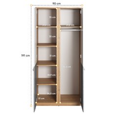 Szafa otwierana Plano 90 cm do sypialni przedpokoju garderoby nash dąb - Miniaturka zdjęcia nr 4