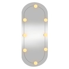 Lustro 35x80 cm do łazienki sypialni ścienne z LED szklane owalne ciepły i zimny biały - Miniaturka zdjęcia nr 1