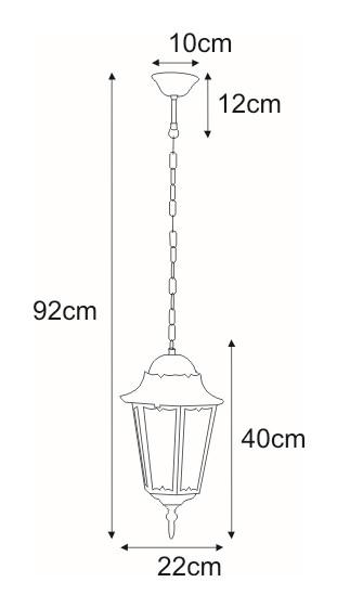 Lampa ogrodowa wisząca K-5006H LOZANA 22x92x40 cm do ogrodu czarny nr. 7