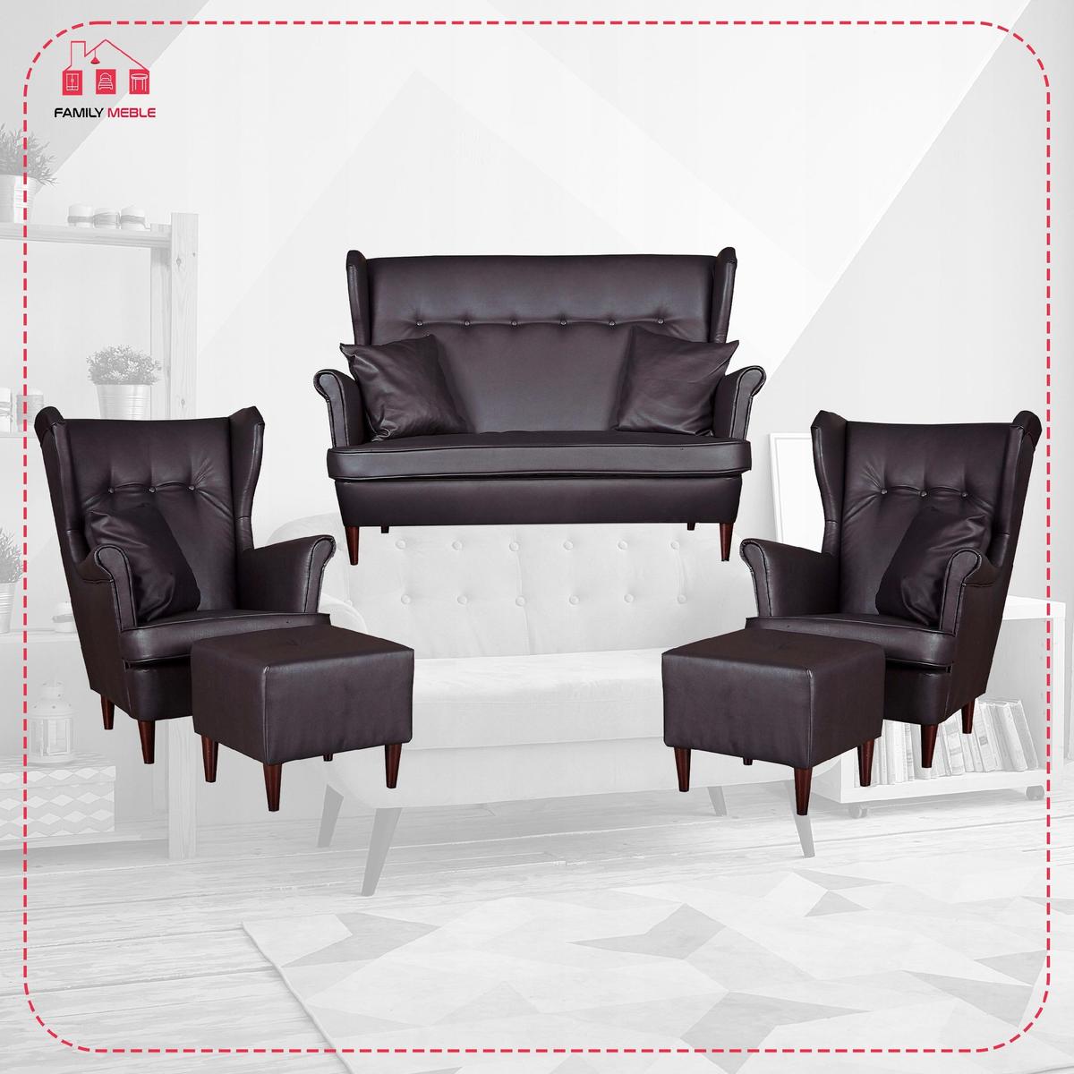 Zestaw wypoczynkowy eko skóra sofa + 2F+2P nr. 2