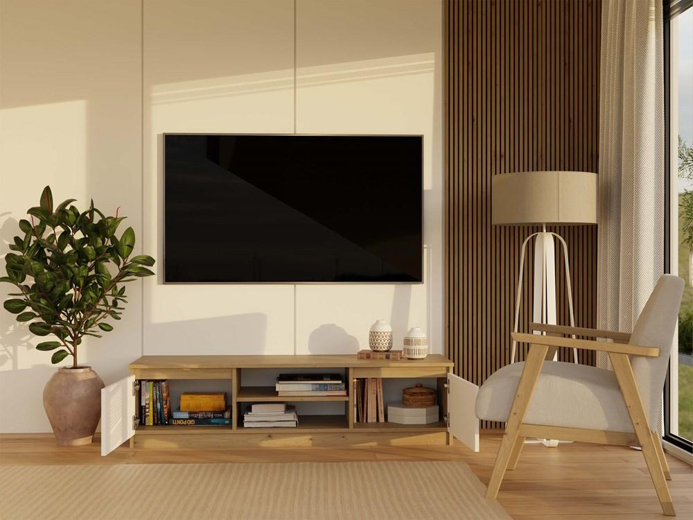 Szafka RTV Malwa 36x140x40 cm do salonu dąb artisan biel nr. 14