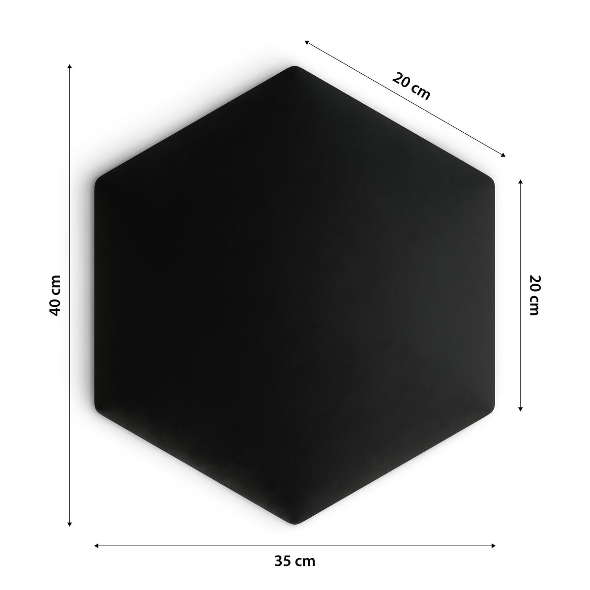 Panele tapicerowane 35x40 hexagon magic velvet czarny nr. 4