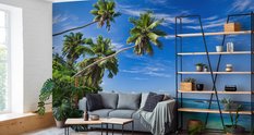 Fototapeta Plaża Ocean Palmy Dekoracja Tropikalna z Modnym efektem 3D - Miniaturka zdjęcia nr 7