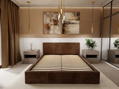Łóżko tapicerowane do sypialni 180x200x88 cm podwójne z pojemnikiem basic brązowe  - Miniaturka zdjęcia nr 8