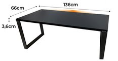 Biurko gamingowe model 1 Low 136x66x3.6 cm czarne loftowe led stabilne metalowe do pokoju gracza - Miniaturka zdjęcia nr 2