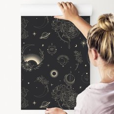 Tapeta PLANETY Księżyc Słońce Piwonie Abstrakcja  - Miniaturka zdjęcia nr 5
