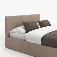 Łóżko tapicerowane do sypialni 180x200x88 cm podwójne z pojemnikiem basic beżowe - Miniaturka zdjęcia nr 11