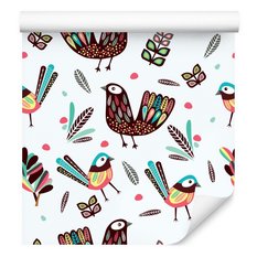 Tapeta Do Pokoju Dziecka Kolorowe PTAKI Pióra Boho  - Miniaturka zdjęcia nr 7