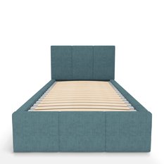 Łóżko Pojedyncze 90x200cm łóżko tapicerowane z pojemnikiem morskie do sypialni wezgłowie 120 cm - Miniaturka zdjęcia nr 7