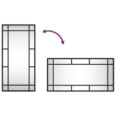 Lustro 30x60 cm do sypialni łazienki ścienne prostokątne żelazo czarne  - Miniaturka zdjęcia nr 7