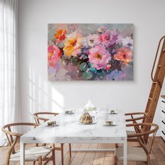 Obraz Na Płótnie Abstrakcyjne Kolorowe Kwiaty Akwarela 40x30 Do Salonu - Miniaturka zdjęcia nr 4