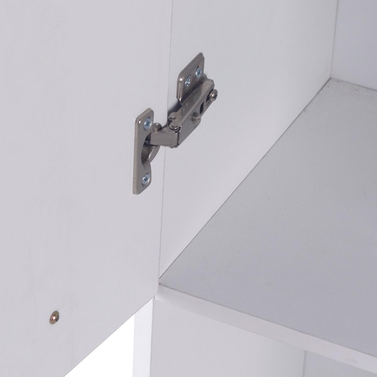 Szafka łazienkowa słupek LUBA I 174×30×30 cm z szafkami i półkami oraz koszem do łazienki biała nr. 10