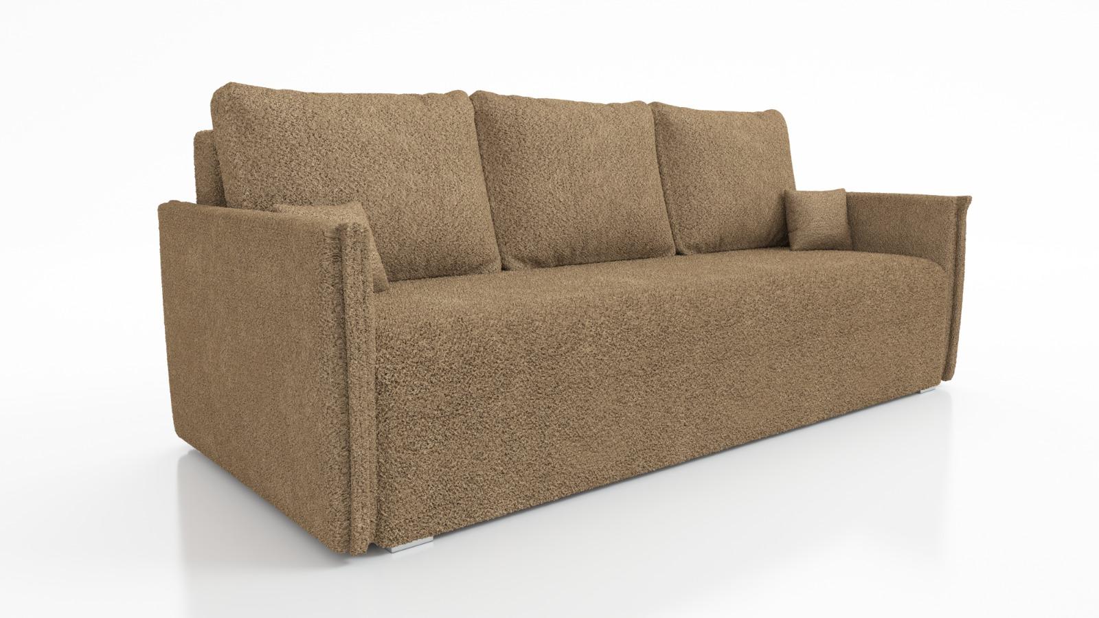 Kanapa Bianca 90x207x93 cm z funkcją spania do salonu rozkładana lambi brązowa