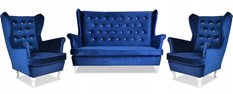 Sofa kanapa INDYGO KOBALT chabrowy aksamit VELVET - Miniaturka zdjęcia nr 4