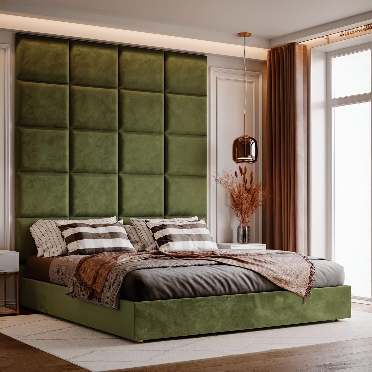 Panele tapicerowane 40x30 cm na ścianę magic velvet khaki  nr. 5