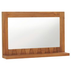  Lustro 60x12x40 cm do sypialni łazienki ścienne z półką lite drewno tekowe - Miniaturka zdjęcia nr 1