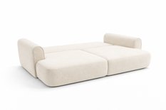 Kanapa z funkcją spania ITALY 250x100x82 cm FLOW 08 trzyosobowa sofa rozkładana tkanina kremowa - Miniaturka zdjęcia nr 3