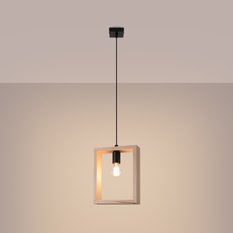 Lampa wisząca ARIES naturalne drewno 133x8x24cm nowoczesna E27 do salonu - Miniaturka zdjęcia nr 3