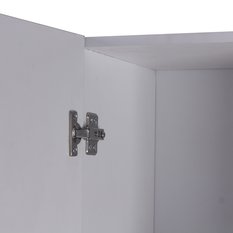 Szafka łazienkowa słupek LUBA I 174×30×30 cm z szafkami i półkami oraz koszem do łazienki biała - Miniaturka zdjęcia nr 9