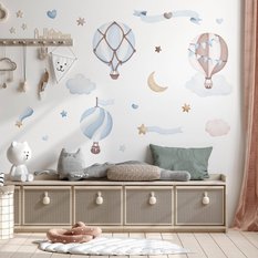 Naklejki Dla Dzieci Balony Chmurki 120x60 Gwiazdy Serca ZESTAW - Miniaturka zdjęcia nr 4