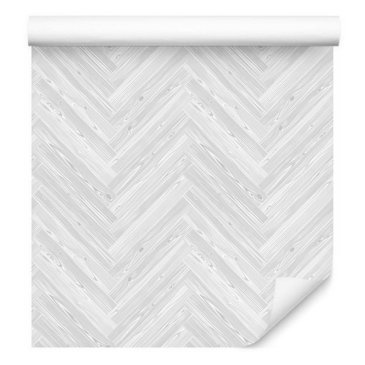 Tapeta Do Sypialni Szara DREWNIANA Jodełka Panel  nr. 7