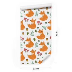 Tapeta Do Pokoju Dziecka Bajkowe LISKI Roślinki  - Miniaturka zdjęcia nr 2