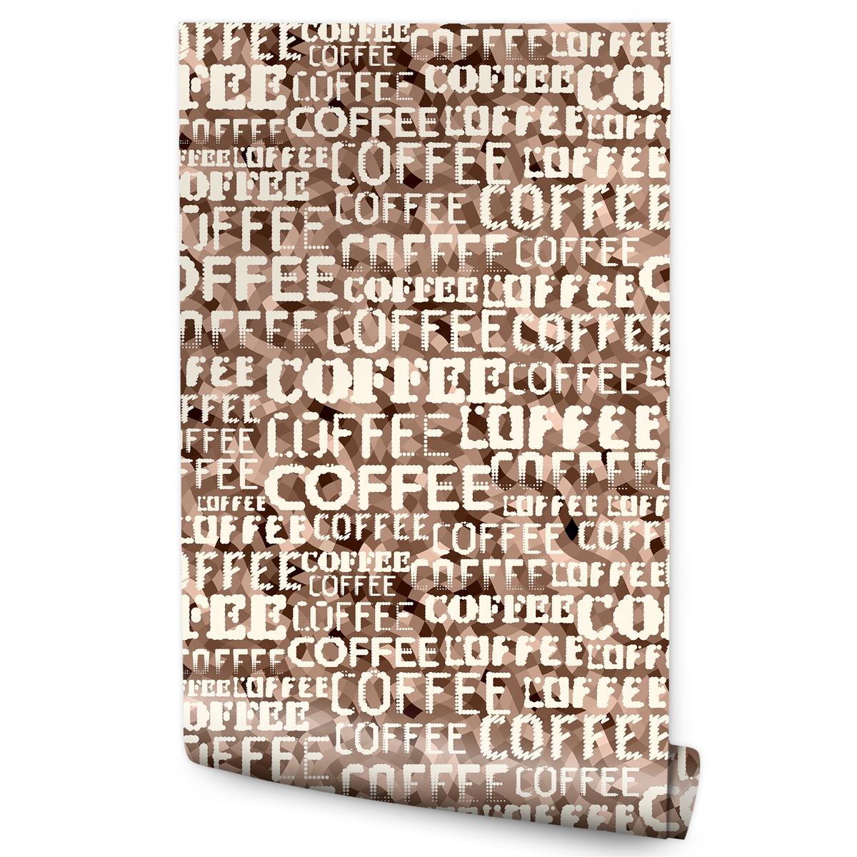 Tapeta napisy typografia kawa do kuchni i jadalni 