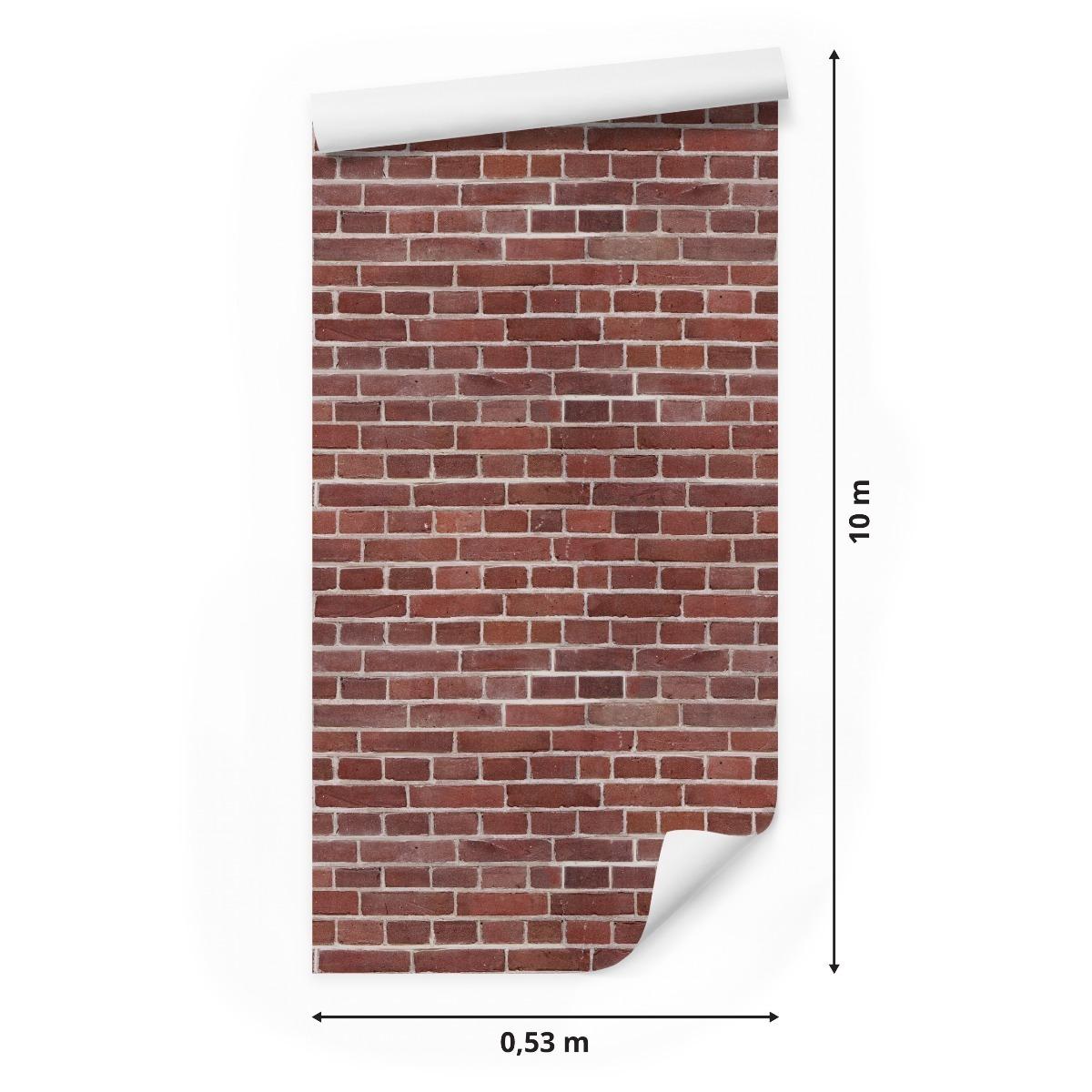 Tapeta Czerwona CEGŁA Cegiełki Dekoracja Ścienna 53x1000  nr. 2