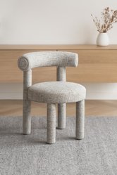 Krzesło tapicerowane LEITH 62x58x80 cm do salonu jadalni szare szenil nowoczesny desing - Miniaturka zdjęcia nr 7