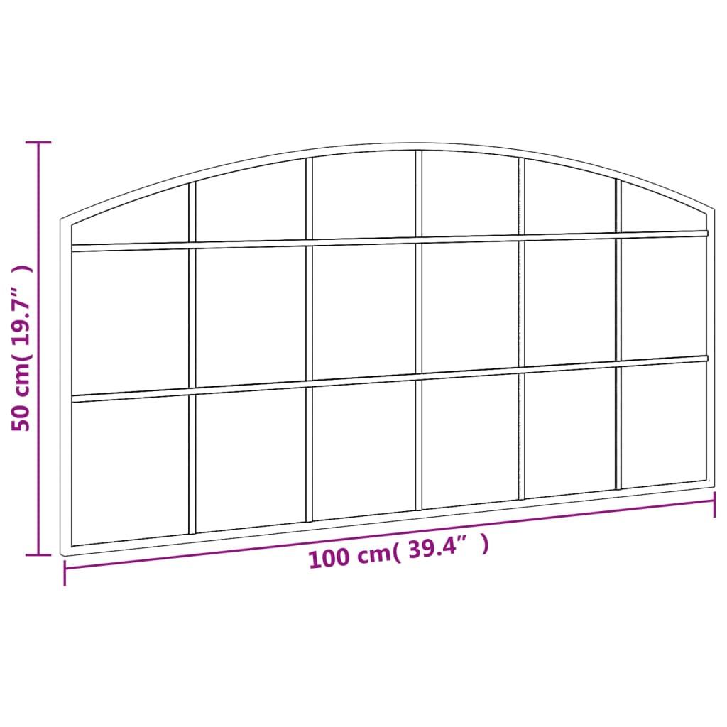 Lustro 100x50 cm do sypialni łazienki ścienne zakończone łukiem żelazo czarne  nr. 7