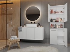 Słupek łazienkowy NEL DK 1K 171x60x30 cm szafka łazienkowa z koszem na pranie biały mat - Miniaturka zdjęcia nr 6