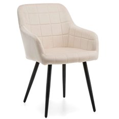 Krzesło ORTE beżowe tapicerowane welurem pikowane do jadalni lub salonu 