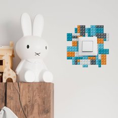 Naklejka Pod Włącznik Kontakt Kolorowe 20x20 Klocki Lego Do Pokoju Chłopca - Miniaturka zdjęcia nr 4