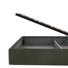 Łóżko tapicerowane 140x200 premium z pojemnikiem do sypialni khaki wezgłowie 107 cm - Miniaturka zdjęcia nr 13